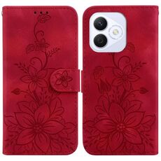 Custodia per telefono in pelle goffrata Lily per Honor X60i (rosso)