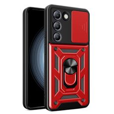 Per vivo V30 Lite 5G India / Y100 IDN Custodia per fotocamera scorrevole Design TPU+PC Custodia per telefono (rosso)