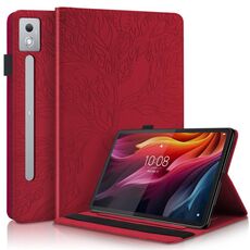 Custodia per tablet in pelle con vibrazione orizzontale serie Life Tree per Lenovo Tab P12 / Xiaoxin Pad Pro 12.7 2025 (rosso)