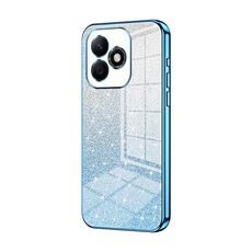 Custodia per telefono elettrolitica in polvere glitterata sfumata per Honor X60i (blu)