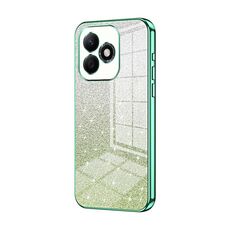 Custodia per telefono elettrolitica in polvere glitterata sfumata per Honor X60i (verde)