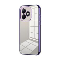Per Honor X60i Custodia per telefono con foro sottile e placcatura trasparente (viola)