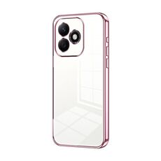 Per Honor X60i Custodia per telefono con foro sottile e placcatura trasparente (rosa)