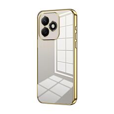 Per Honor X60i Custodia per telefono con foro sottile e placcatura trasparente (oro)