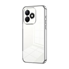 Per Honor X60i Custodia per telefono con foro sottile e placcatura trasparente (argento)