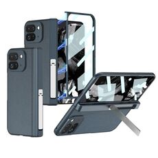Custodia per telefono in pelle con cerniera pieghevole integrata GKK per Google Pixel 9 Pro Fold con supporto (verde)
