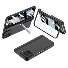 Per Google Pixel 9 Pro Fold GKK Integrated Fold Hinge Custodia per telefono a copertura totale con supporto (nero)
