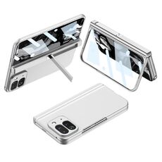 Per Google Pixel 9 Pro Fold GKK Integrated Fold Hinge Custodia per telefono a copertura totale con supporto (bianco)