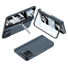 Per Google Pixel 9 Pro Fold GKK Integrated Fold Hinge Custodia per telefono a copertura totale con supporto (blu)