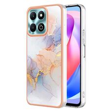 Custodia per telefono in TPU IMD galvanica per Honor X6b (marmo bianco)
