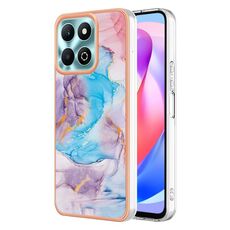 Custodia per telefono in TPU IMD galvanica per Honor X6b (marmo blu)