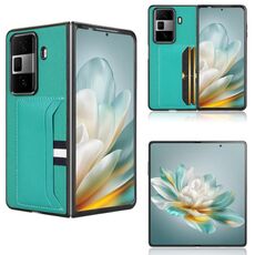 Custodia per telefono con slot per schede con texture litchi per Honor Magic Vs3 (verde)