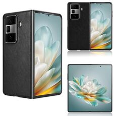 Custodia per telefono con retro in tessuto litchi per Honor Magic Vs3 (nero)