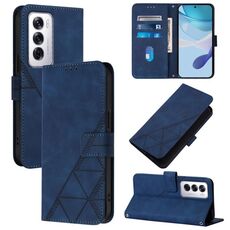 Per OPPO Reno12 Global Crossbody 3D Embossed Flip Custodia per telefono in pelle (blu)