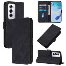 Per OPPO Reno12 Global Crossbody 3D Embossed Flip Custodia per telefono in pelle (nero)