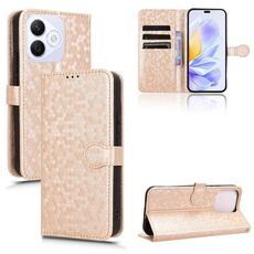 Per Honor X60i 5G Custodia in pelle con trama a nido d'ape (oro)