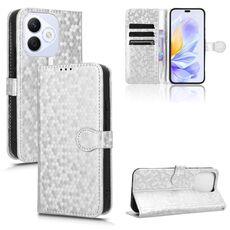Per Honor X60i 5G Custodia in pelle con trama a nido d'ape (argento)