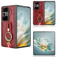 Custodia per telefono in pelle con cinturino For Honor Magic VS3 (rosso)