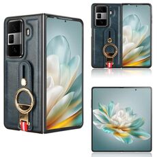 Custodia per telefono in pelle con cinturino For Honor Magic VS3 (blu)