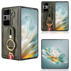 Custodia per telefono in pelle con cinturino For Honor Magic VS3 (verde)