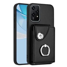 Per Honor 200 Lite 5G Global Organ Card Bag Ring Holder Custodia per telefono PU (nero)