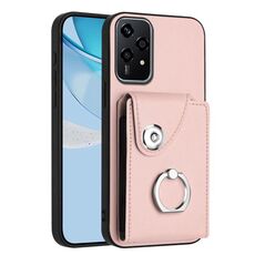Per Honor 200 Lite 5G Global Organ Card Bag Ring Holder Custodia per telefono PU (rosa)