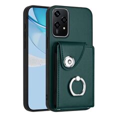 Per Honor 200 Lite 5G Global Organ Card Bag Ring Holder Custodia per telefono PU (verde)