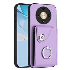Per Honor X9b / Magic6 Lite Custodia per telefono in PU con supporto per anello e borsa per carte di organi (viola)