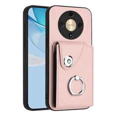 Per Honor X9b / Magic6 Lite Custodia per telefono in PU con supporto per anello e borsa per carte di organi (rosa)