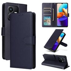 Per vivo Y22s 4G / Y22 4G 2022 Custodia per telefono in pelle con flip orizzontale multifunzionale con tre slot per carte (blu navy)