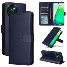 Per vivo Y28 4G Custodia in pelle con flip orizzontale multifunzionale con tre slot per carte (blu navy)