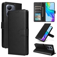 Per vivo Y36 4G Global / Y78 Custodia in pelle multifunzionale orizzontale con flip e tre slot per schede (nero)