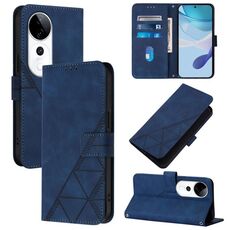 Per vivo S19 Pro Custodia a tracolla in pelle con stampa 3D (blu)