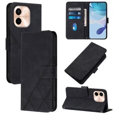 Per vivo Y28 4G Custodia a tracolla in pelle con stampa 3D (nera)