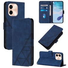 Per vivo Y28 4G Custodia a tracolla in pelle con stampa 3D (blu)