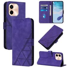 Per vivo Y28 4G Custodia a tracolla in pelle con stampa 3D (viola)