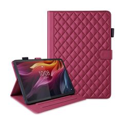 Per Lenovo Xiaoxin Pad Pro 12.7 2025 Custodia in pelle a reticolo romboidale per tablet (rosso)