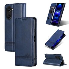 Per vivo Y37 / Y37m 5G / Y36t 5G AZNS Custodia per telefono in pelle di vitello con texture magnetica (blu scuro)