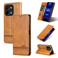 Per vivo Y28 4G AZNS Custodia per telefono in pelle di vitello con texture magnetica (marrone chiaro)
