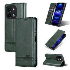 Per vivo Y28 4G AZNS Custodia per telefono in pelle di vitello con texture magnetica (verde scuro)