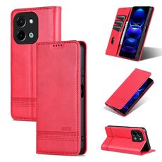 Per vivo Y28 4G AZNS Custodia per telefono in pelle di vitello con texture magnetica (rosso)