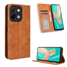 Per vivo Y28 4G Custodia per telefono in pelle con fibbia magnetica e texture retrò (marrone)