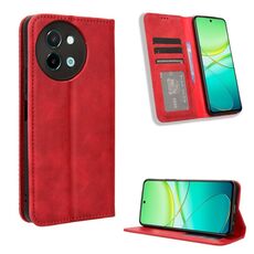 Per vivo Y58 5G Custodia per telefono in pelle con fibbia magnetica e texture retrò (rosso)