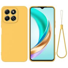 Per Honor X6b Custodia antiurto in silicone liquido di colore puro (giallo)