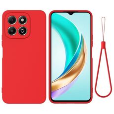 Per Honor X6b Custodia antiurto in silicone liquido Pure Color (rosso)