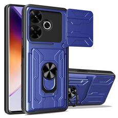Per Xiaomi Redmi 13 4G Global Sliding Camshield TPU+PC Custodia per telefono con slot per schede (blu)
