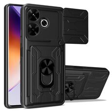 Per Xiaomi Redmi 13 4G Global Sliding Camshield TPU+PC Custodia per telefono con slot per schede (nero)