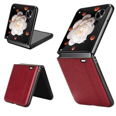 Custodia per telefono con motivo a mucca per Honor Magic V Flip (rosso)