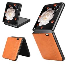 Custodia per telefono con motivo a mucca per Honor Magic V Flip (giallo)