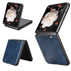 Custodia per telefono con motivo a mucca per Honor Magic V Flip (blu)